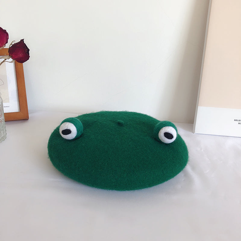 Frog Beret made of wool - by0152.