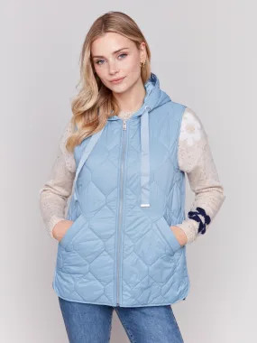 Frost Short Quilted Puffer Vest with Hood