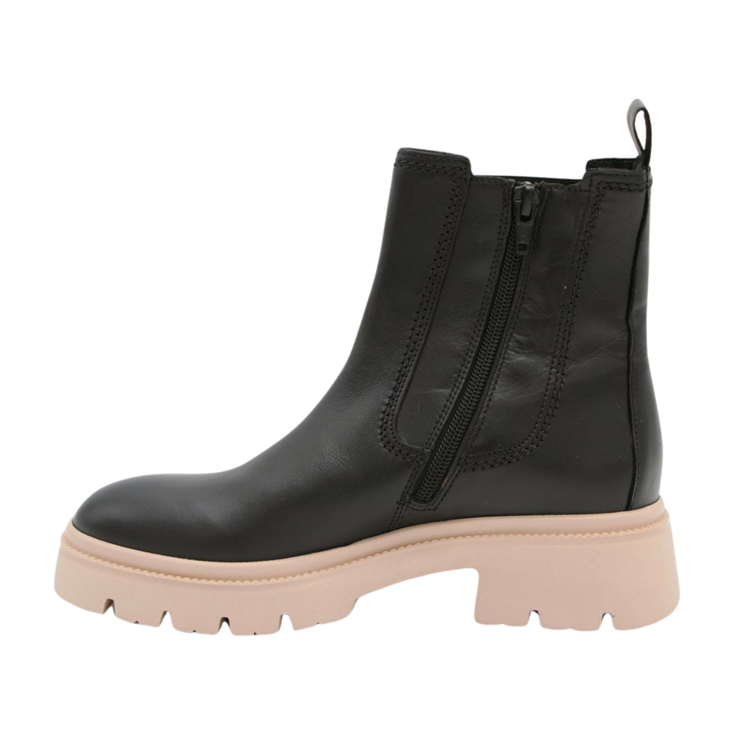 GABOR Black Leather Ankle Boot with Trek Sole