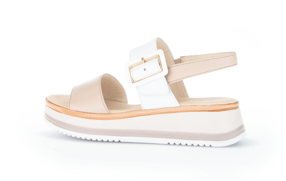 GABOR Cream and White Low Wedge Sandal 74459 - search result: Cream and White Low Wedge Sandal 74459 | GABOR