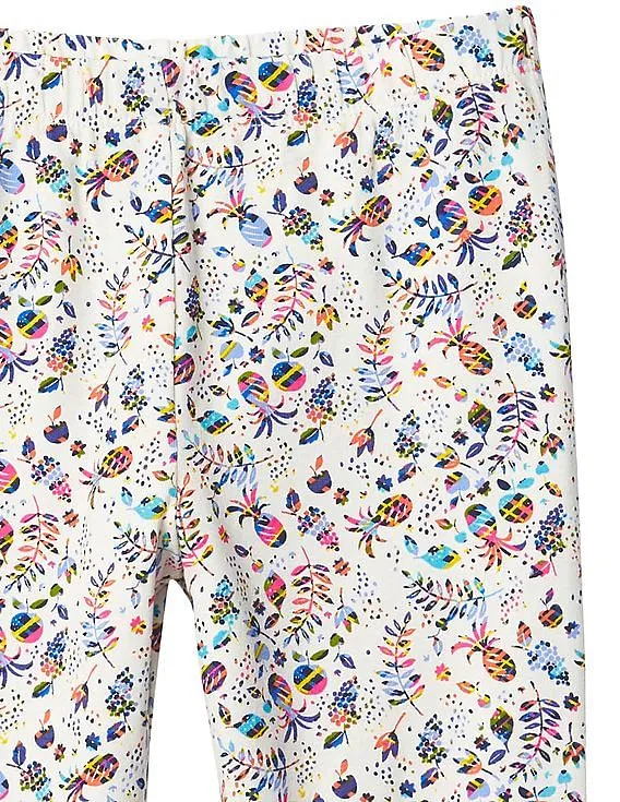 GAP Capris Multi Color Print Stretch Jersey Girls