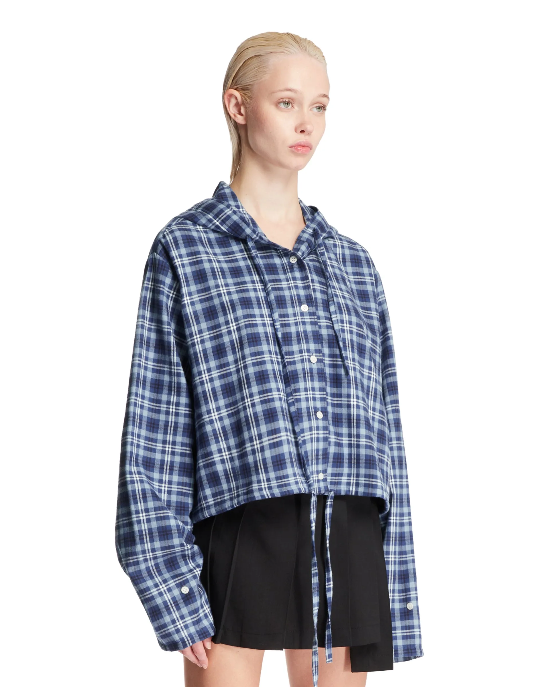 Blue Plaid Cropped Jacket