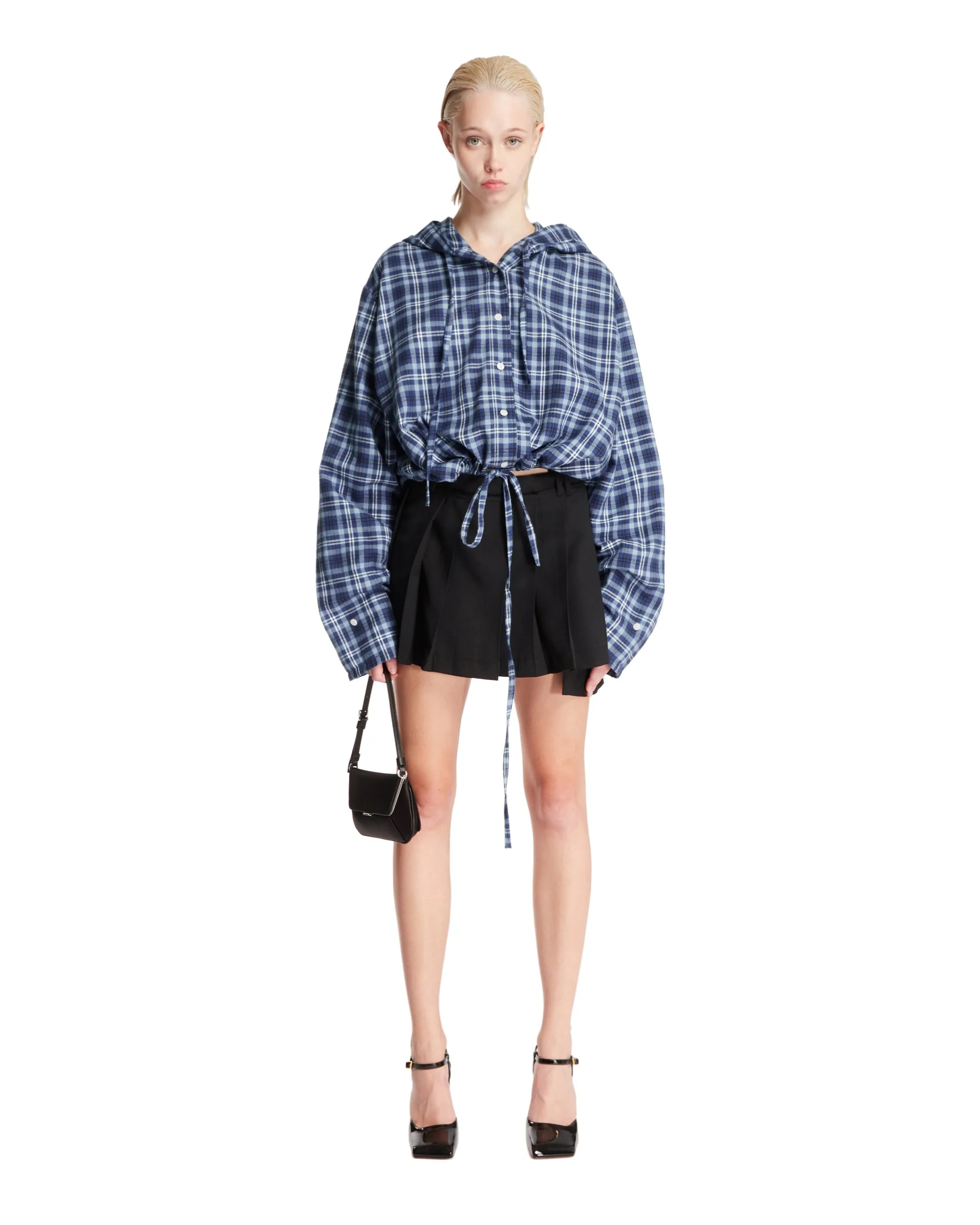 Blue Plaid Cropped Jacket