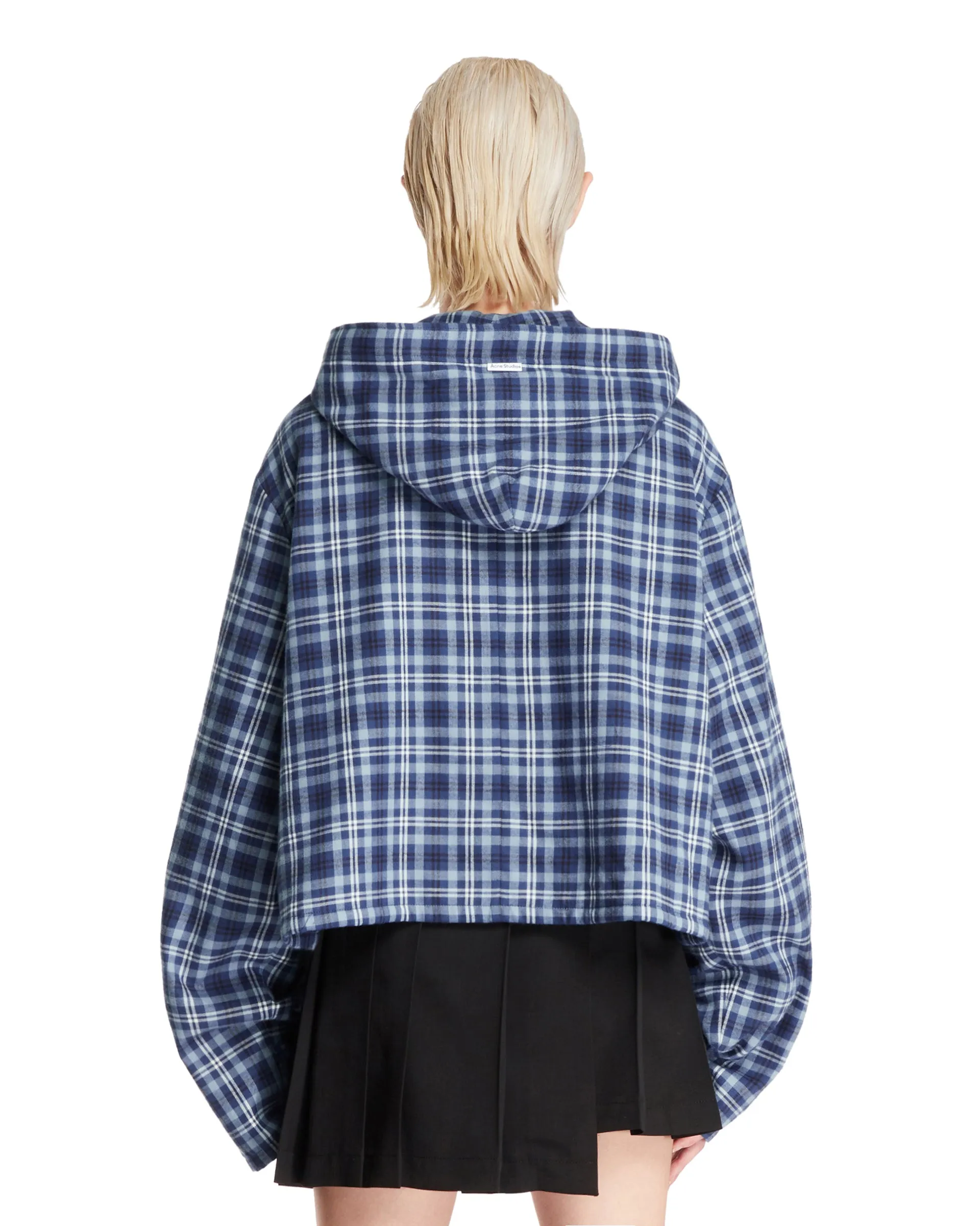 Blue Plaid Cropped Jacket