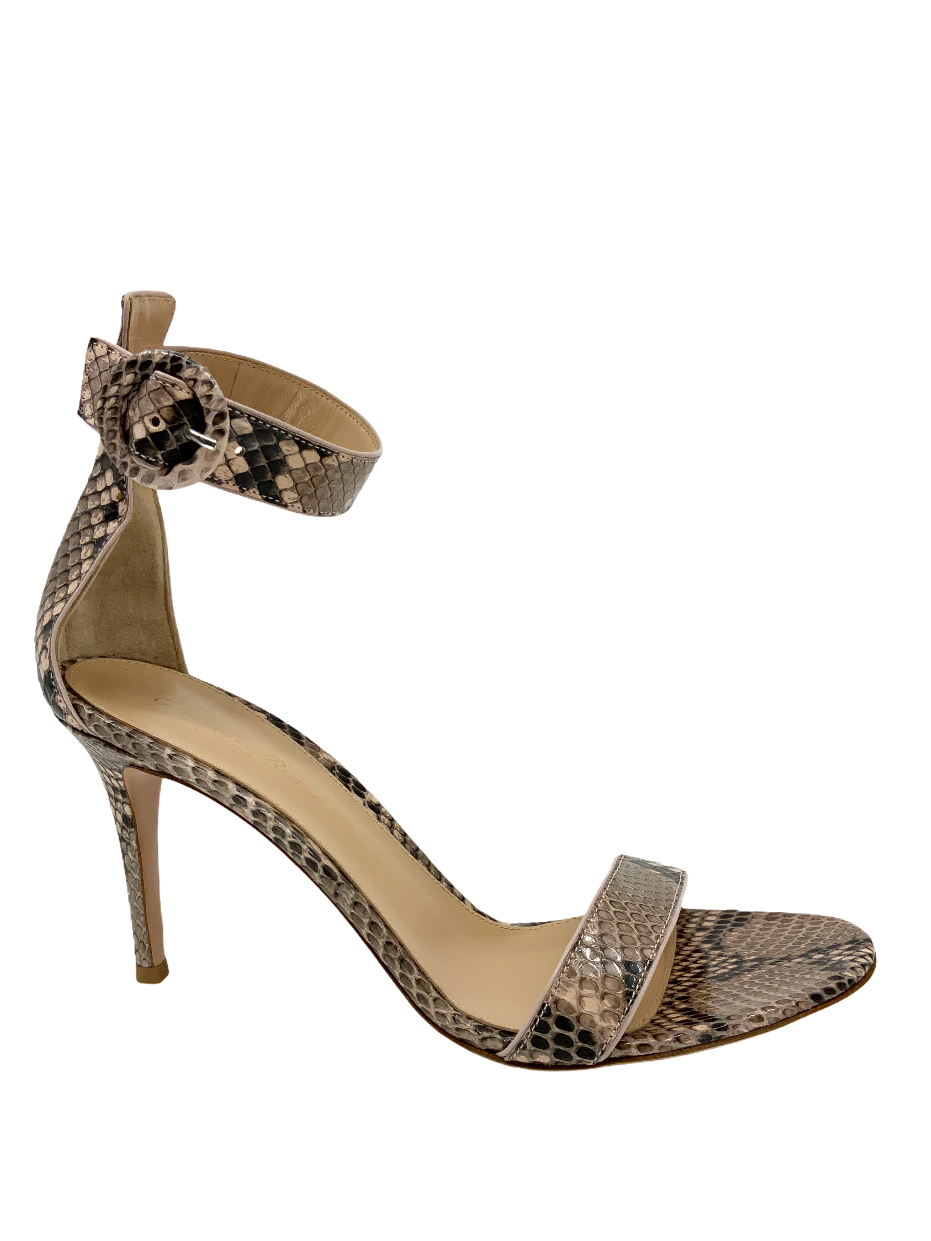 Gianvito Rossi Snakeskin Sandals, Ankle Strap, Size 9, Brand New.