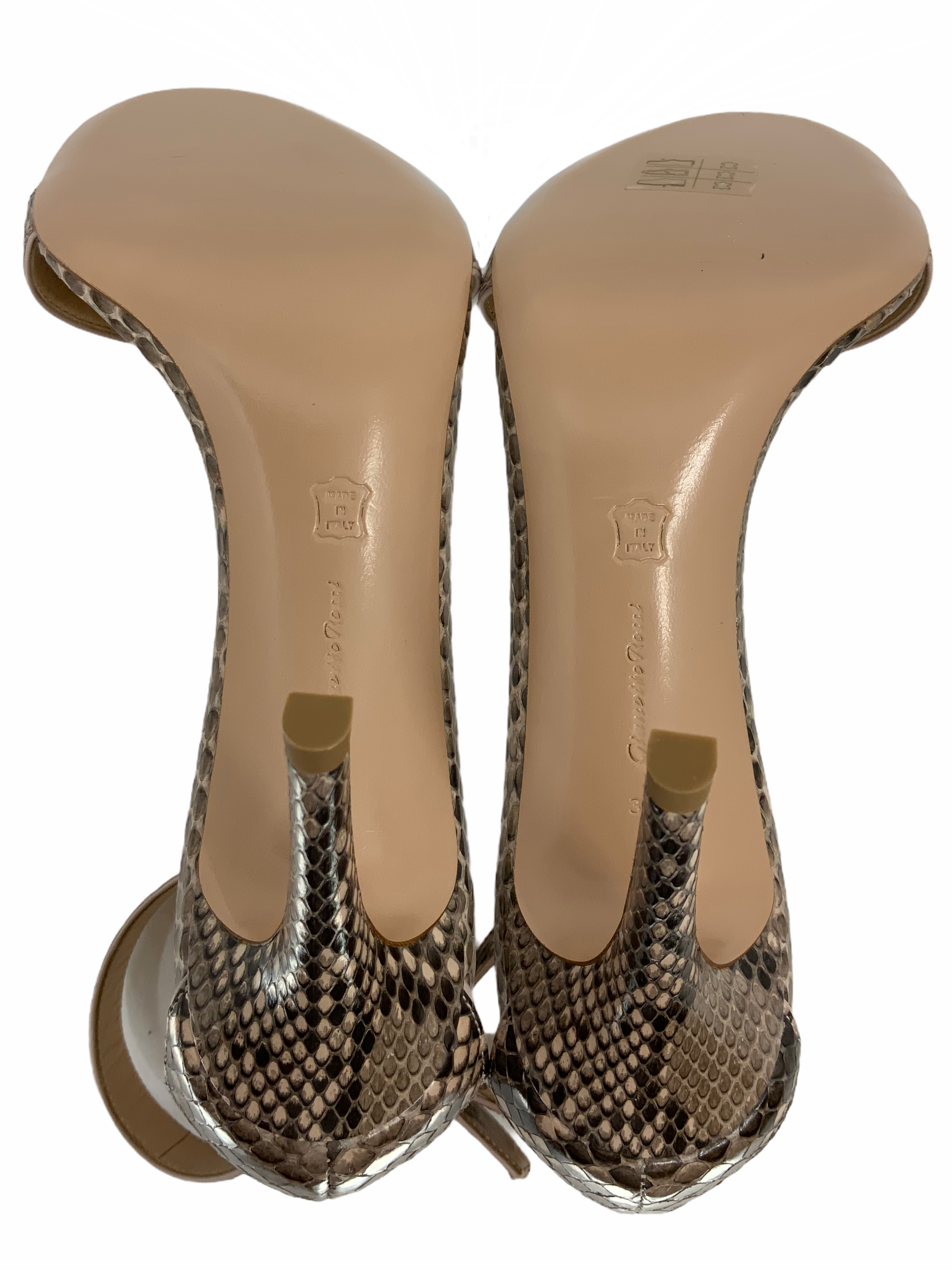 Gianvito Rossi Snakeskin Sandals, Ankle Strap, Size 9, Brand New.