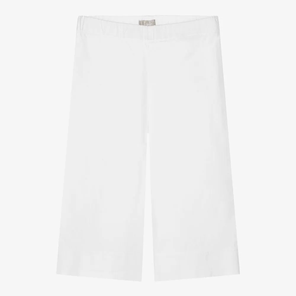 White Cotton Culottes for Girls.