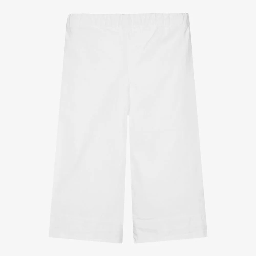 White Cotton Culottes for Girls.