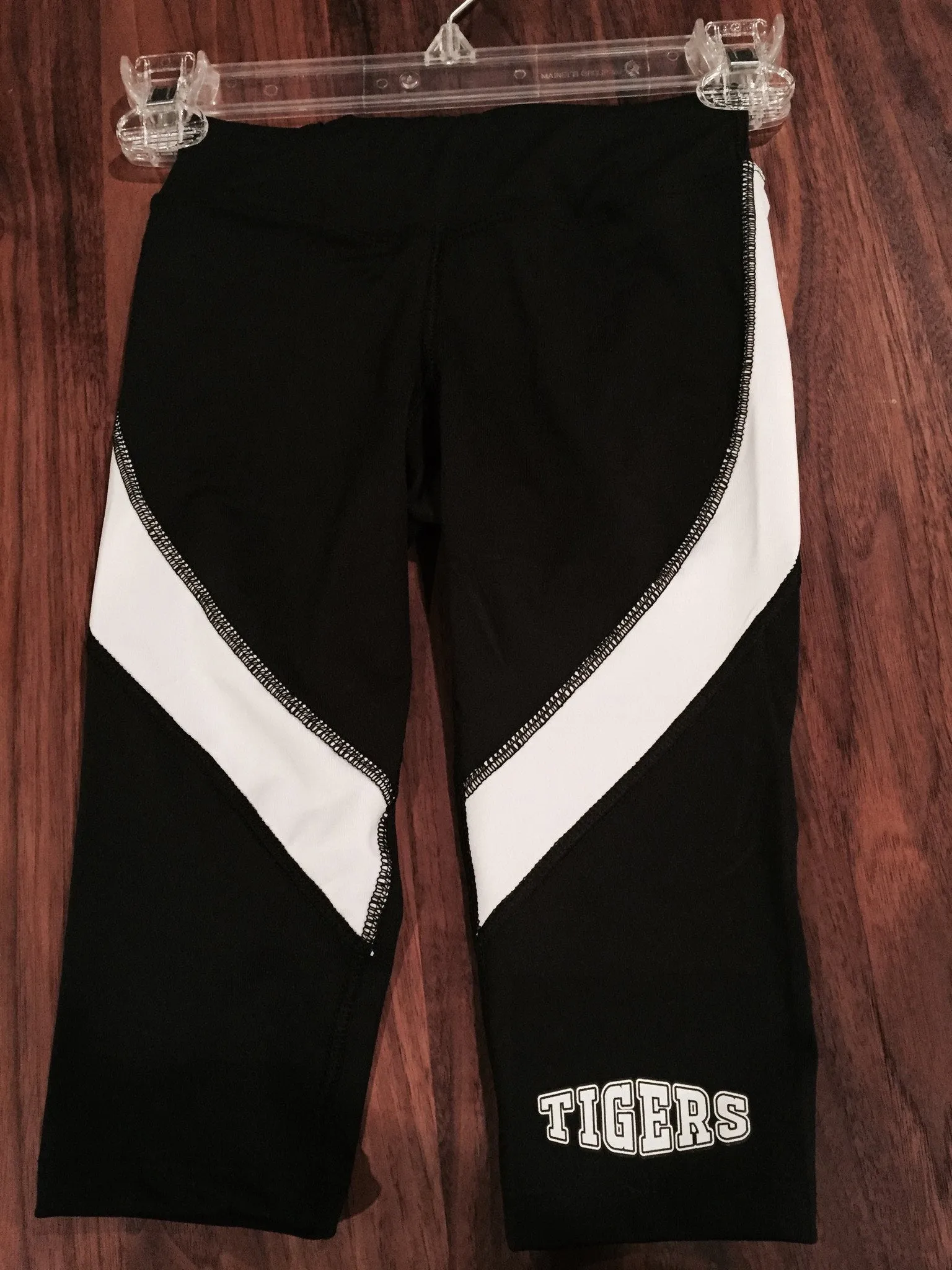 Girls Ladies Black White Capri Pants