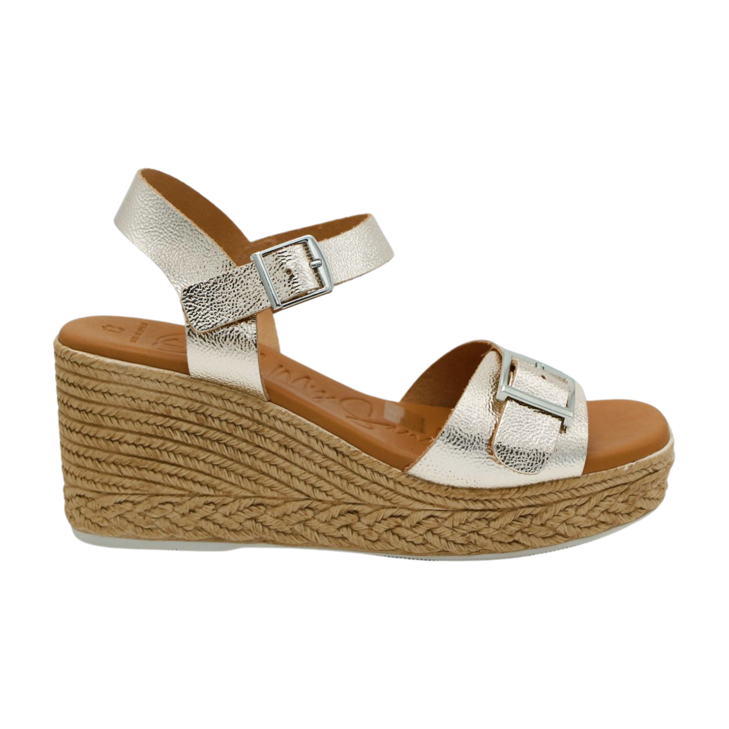 Gold Leather Wedge Sandal - OH MY SANDALS 5459