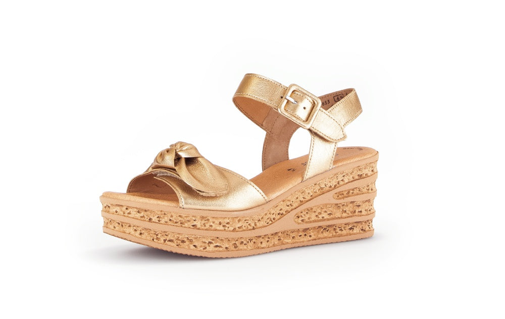 Gold wedge sandal 65363 from GABOR