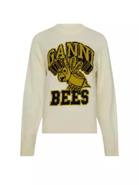 Graphic O-Neck Bees Pullover K1967