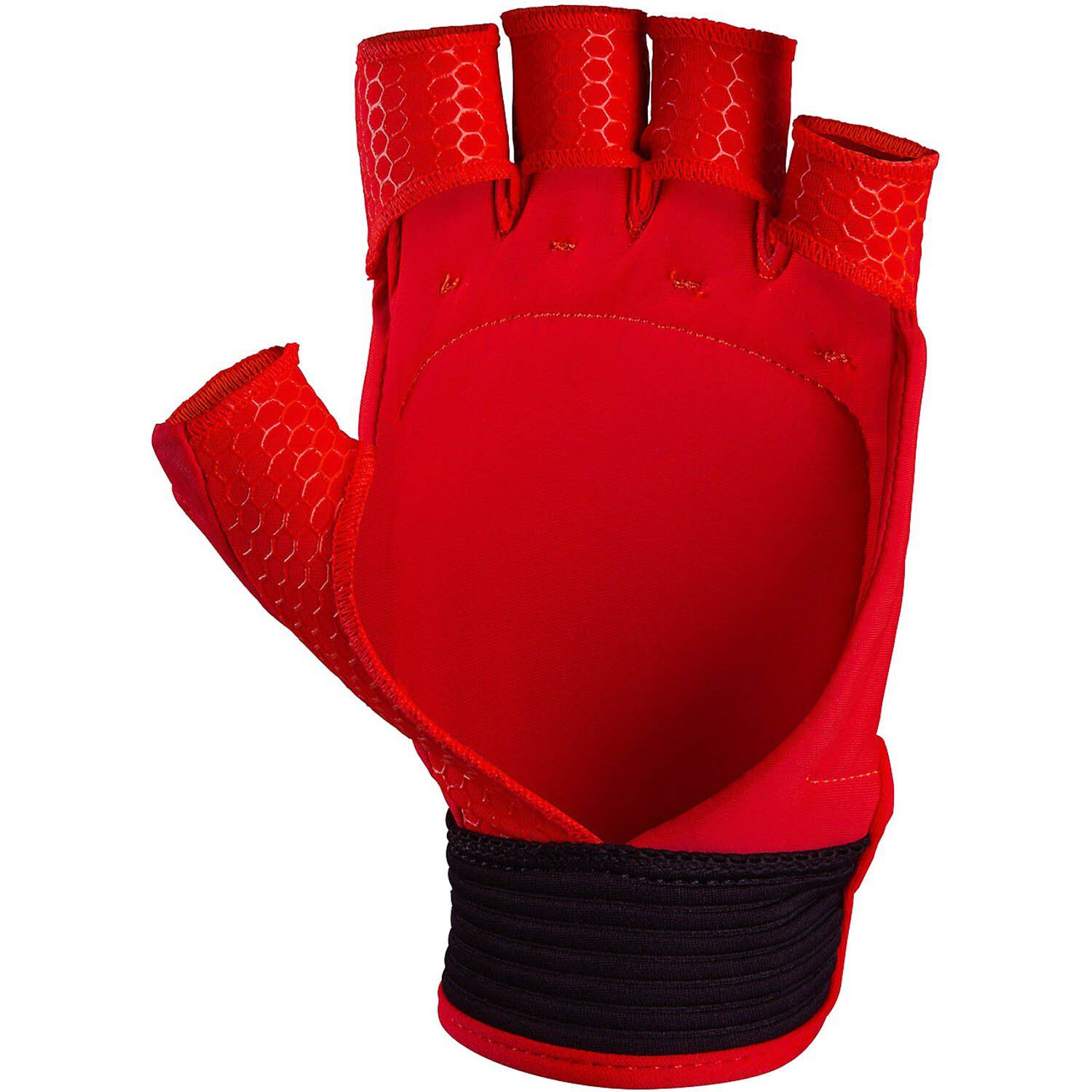 Gray Hockey Glove - Fluo Red