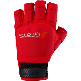 Gray Hockey Glove - Fluo Red