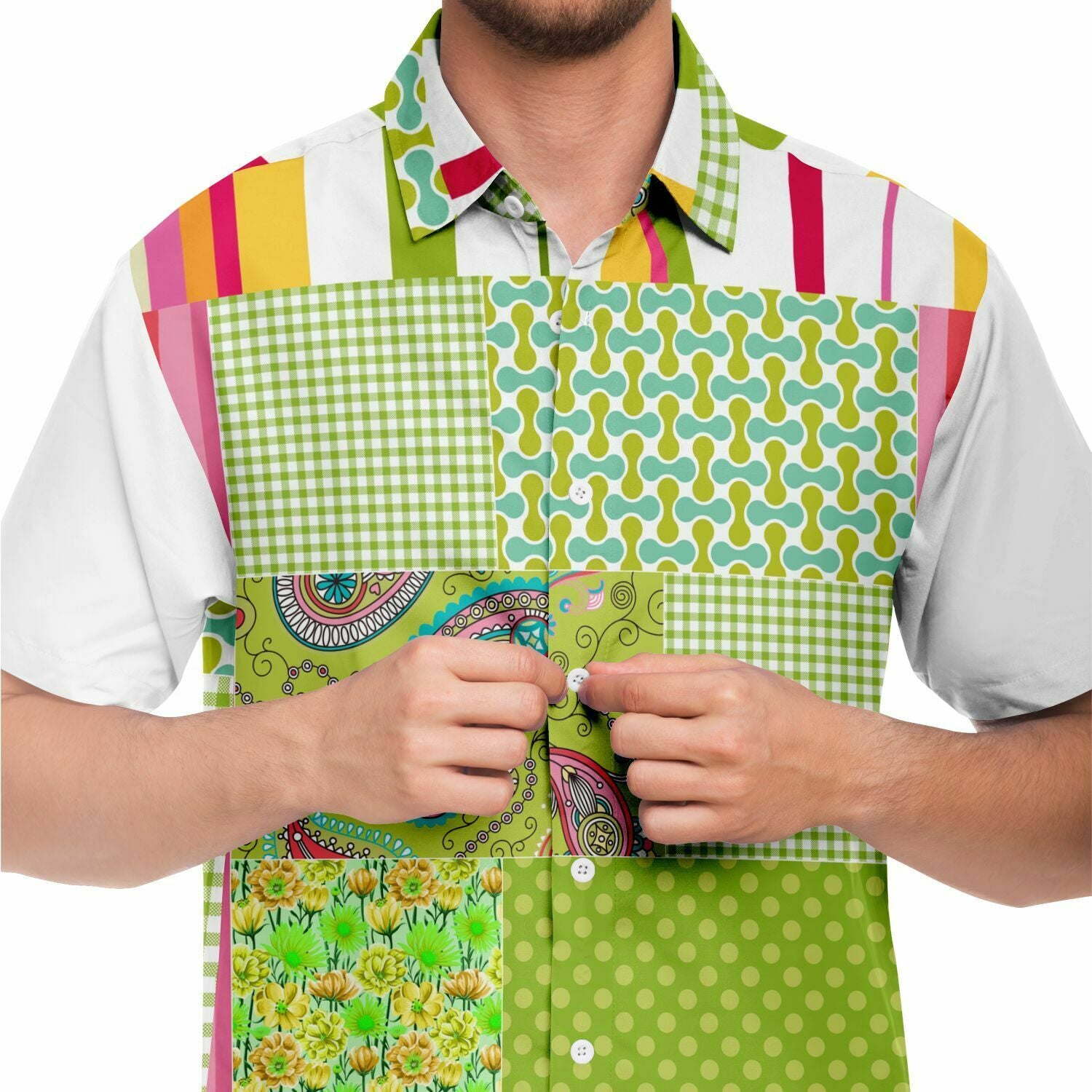 Green Anjou Pear Patchwork Shirt