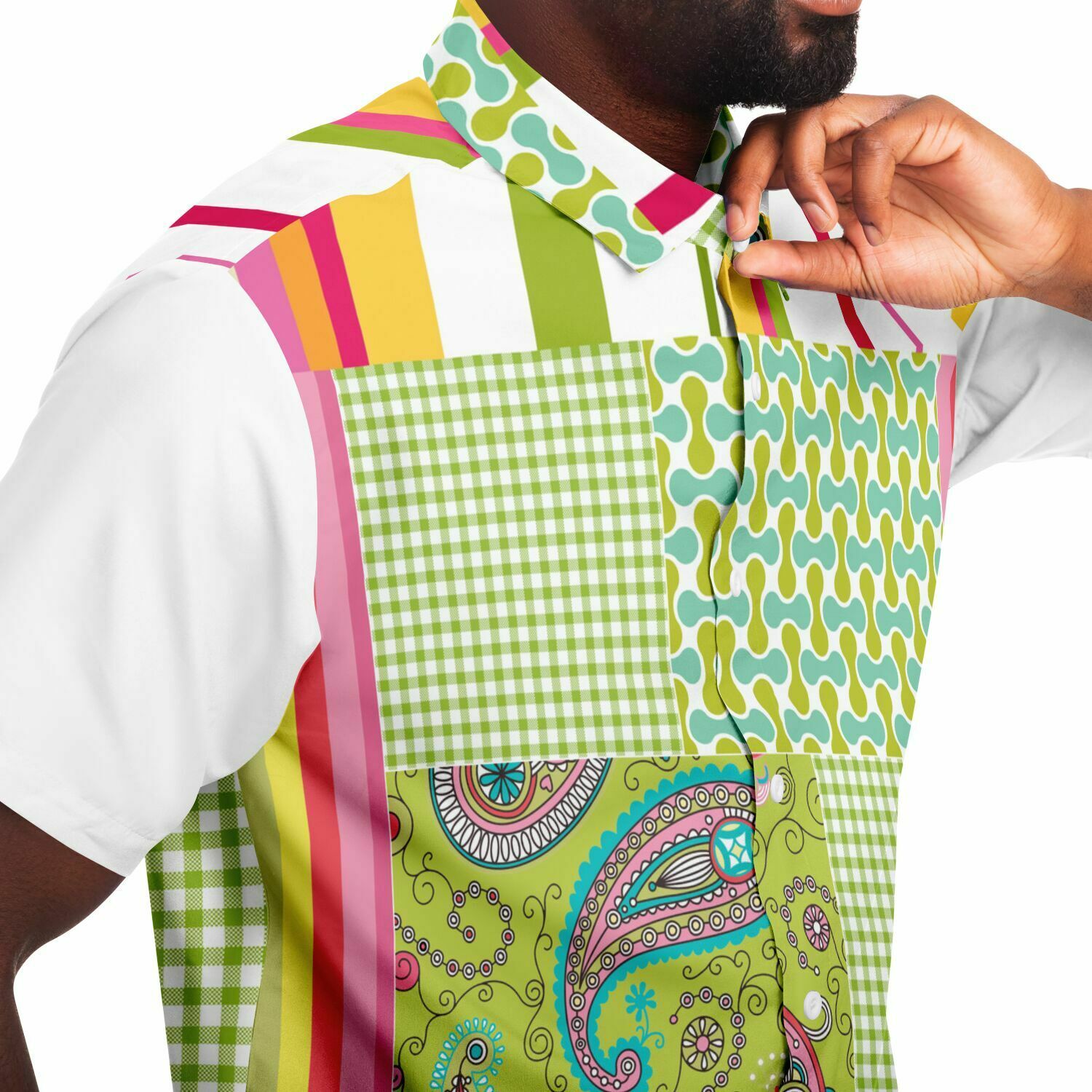 Green Anjou Pear Patchwork Shirt