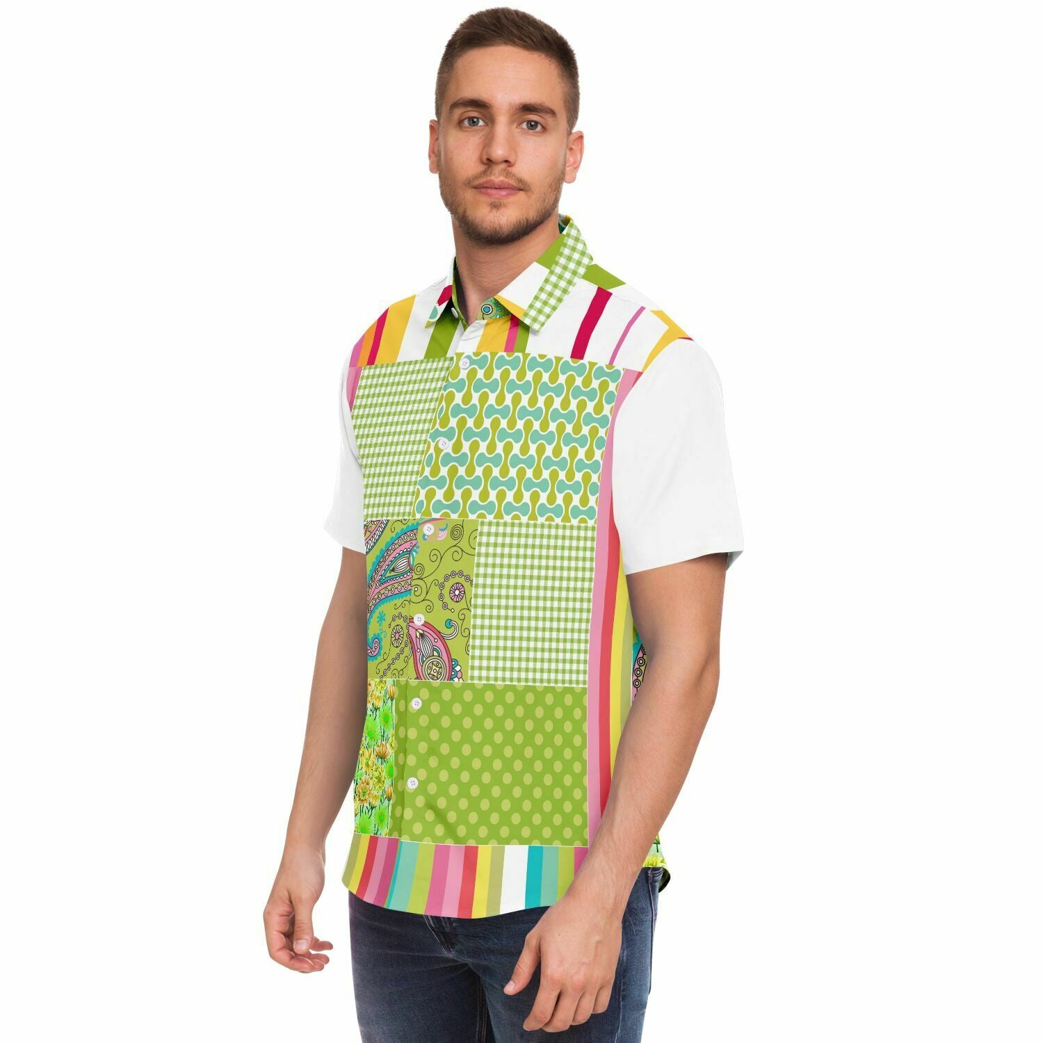 Green Anjou Pear Patchwork Shirt