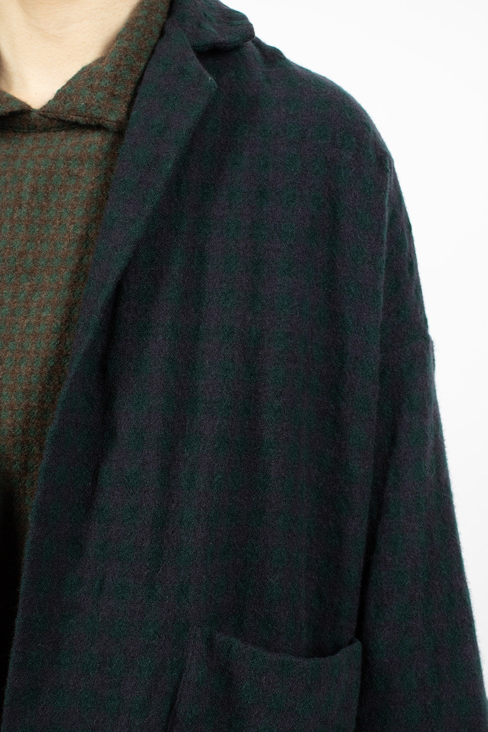 Green Blue Check Cashmere Jacket