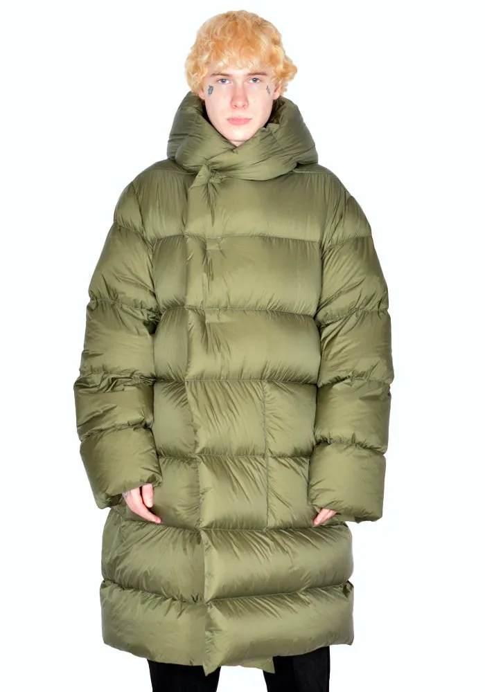 Green Padded and Quilted Hooded Liner Coat by RICK OWENS RU02B2998 NZD3