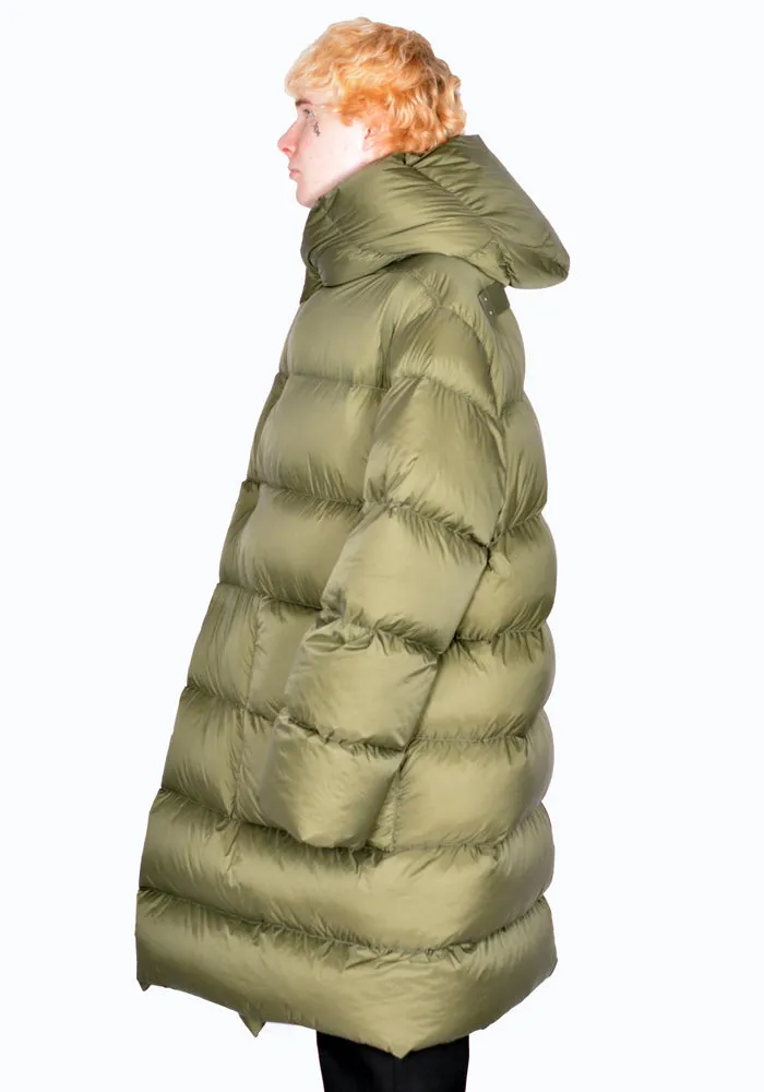 Green Padded and Quilted Hooded Liner Coat by RICK OWENS RU02B2998 NZD3