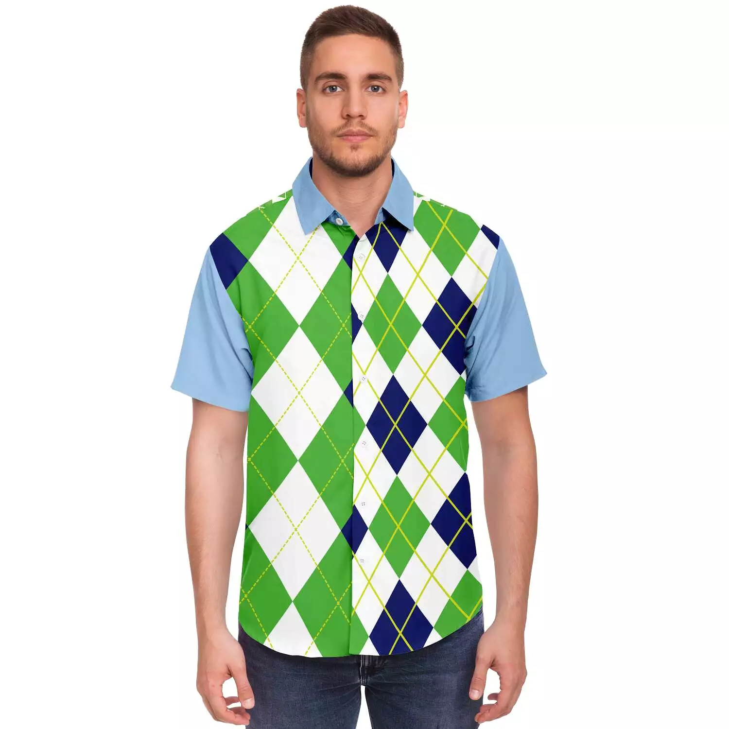 Green Par 4 Short Sleeve Button Down Shirt result