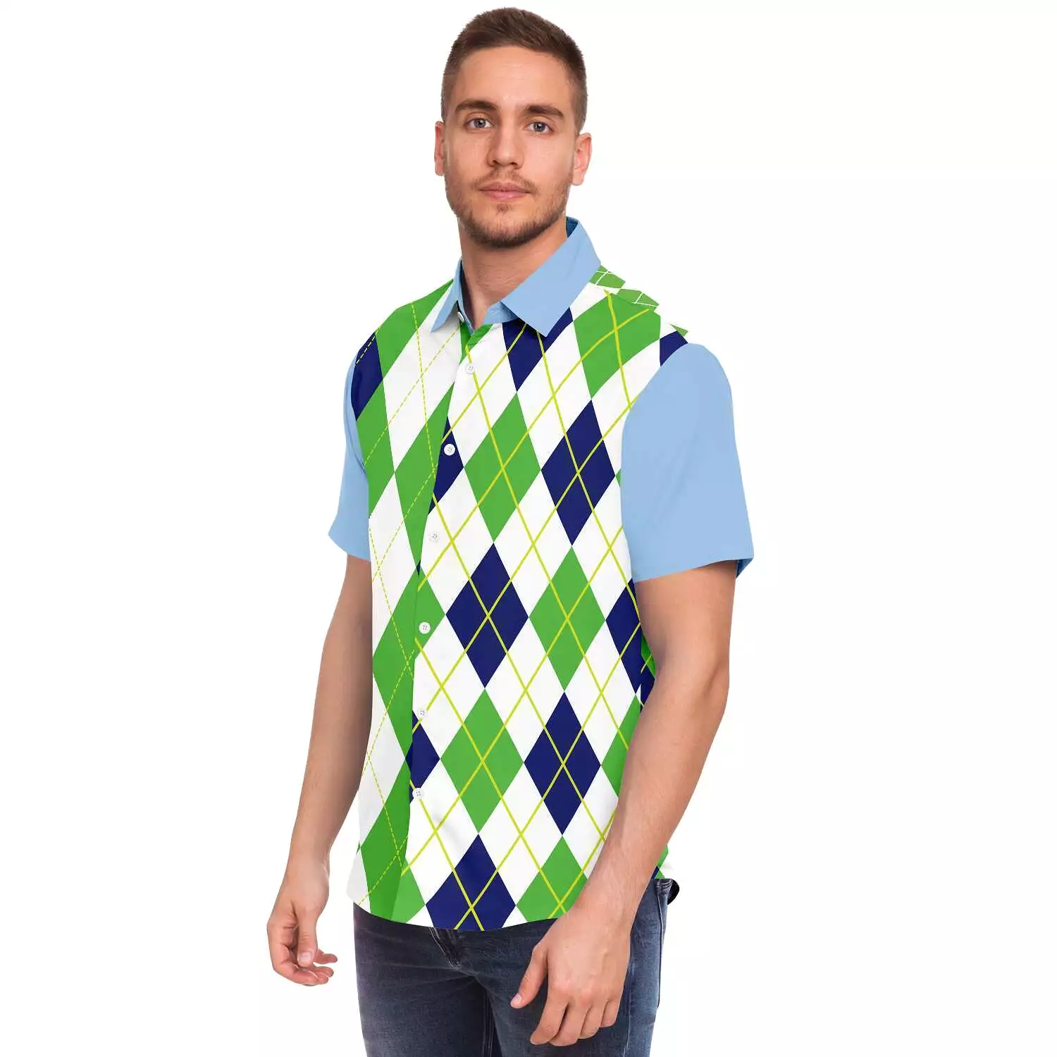 Green Par 4 Short Sleeve Button Down Shirt result