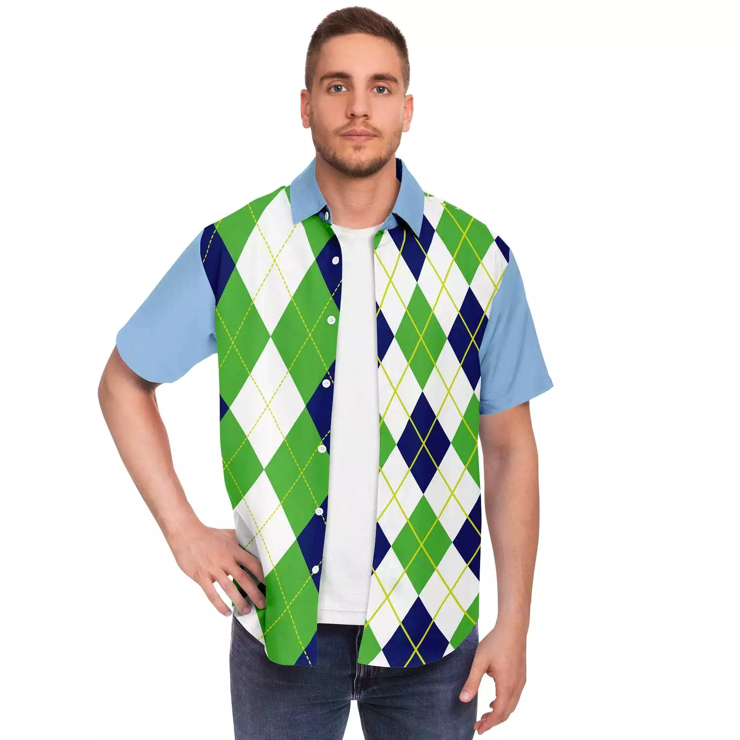 Green Par 4 Short Sleeve Button Down Shirt result