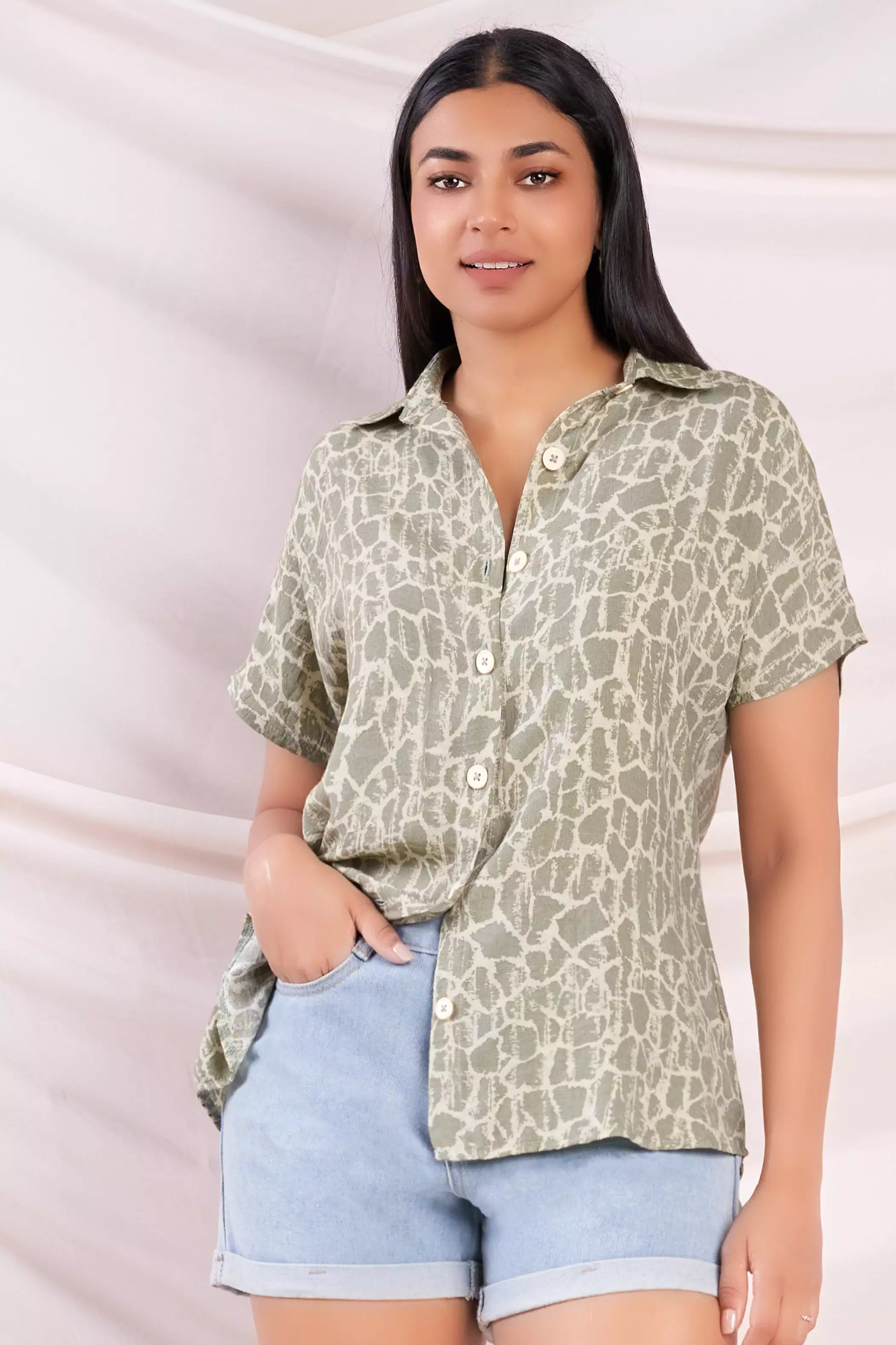 Green shirt with print