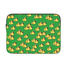 Green Yellow Duck Laptop Sleeves - iPad 11 13 15 Inch Cases - Protective Covers - Handbags - Square Pouches - Designer Artist Pr