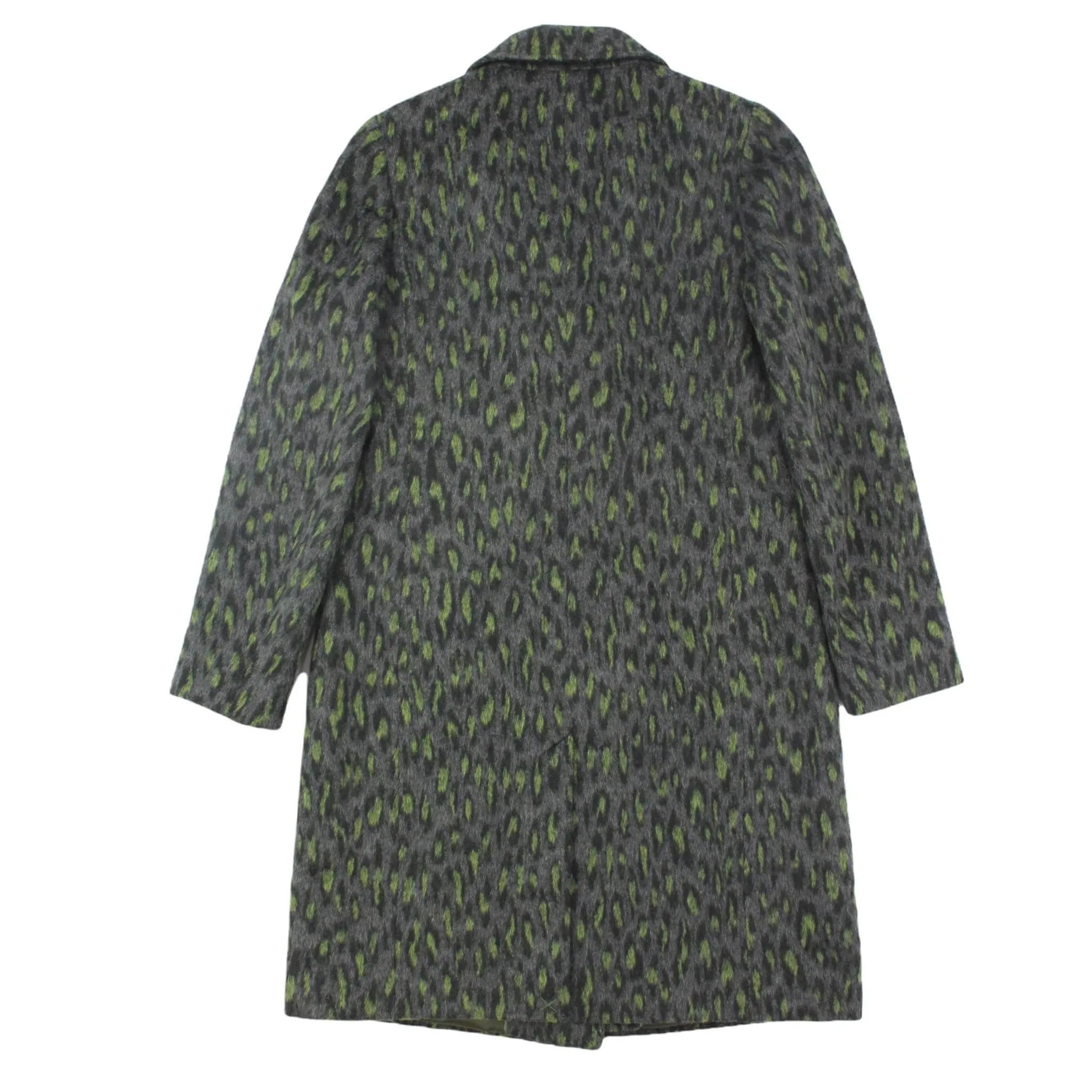 Grey & Green Leopard Print Coat by Hush