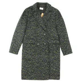 Grey & Green Leopard Print Coat by Hush