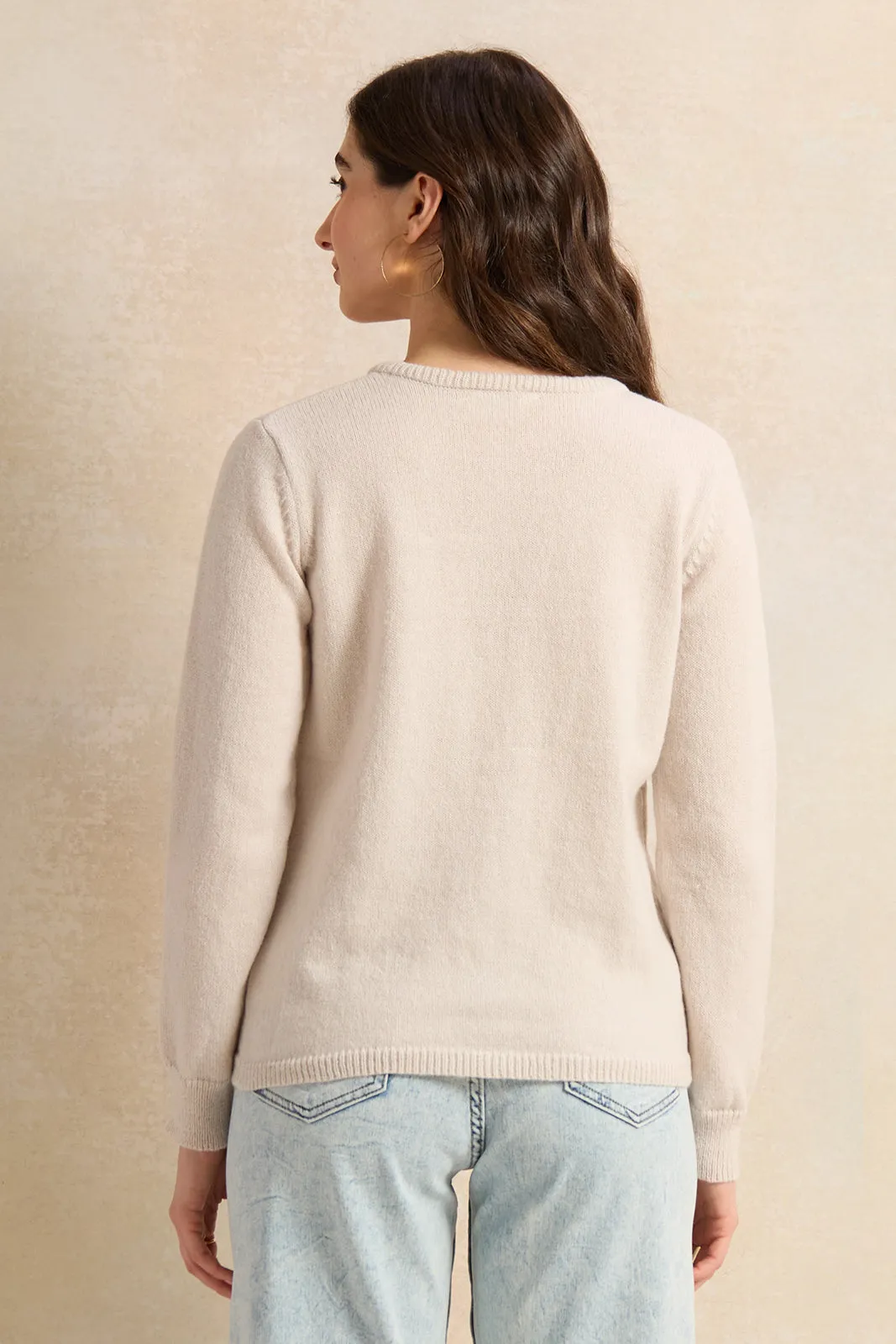 Grey Long Sleeved Sweater Women