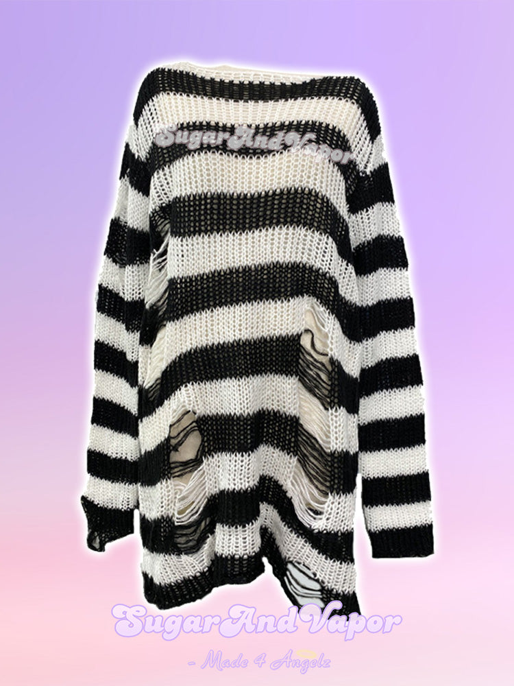 Grunge Striped Sweater Dress