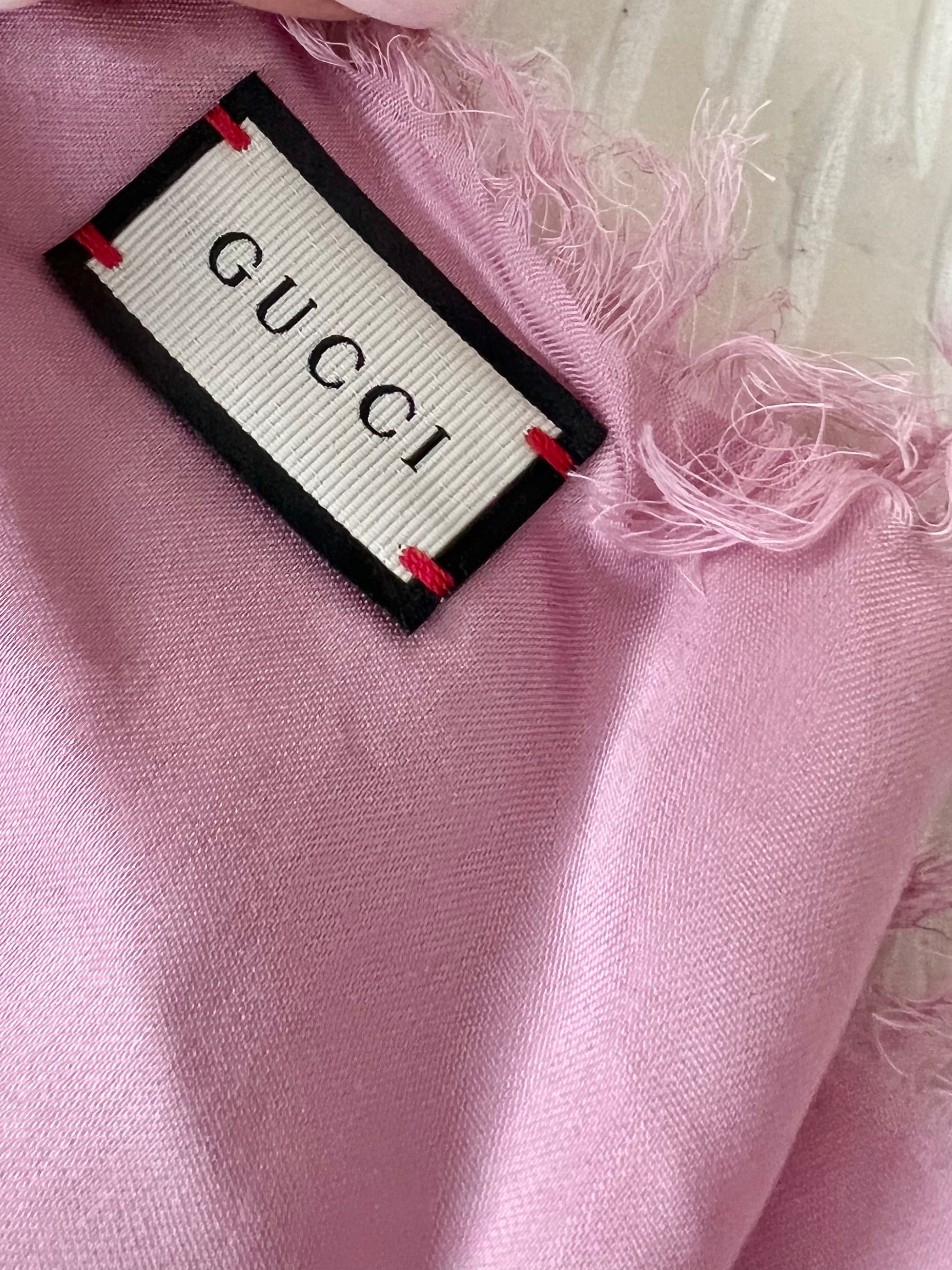 Gucci GG Jacquard Silk Shawl