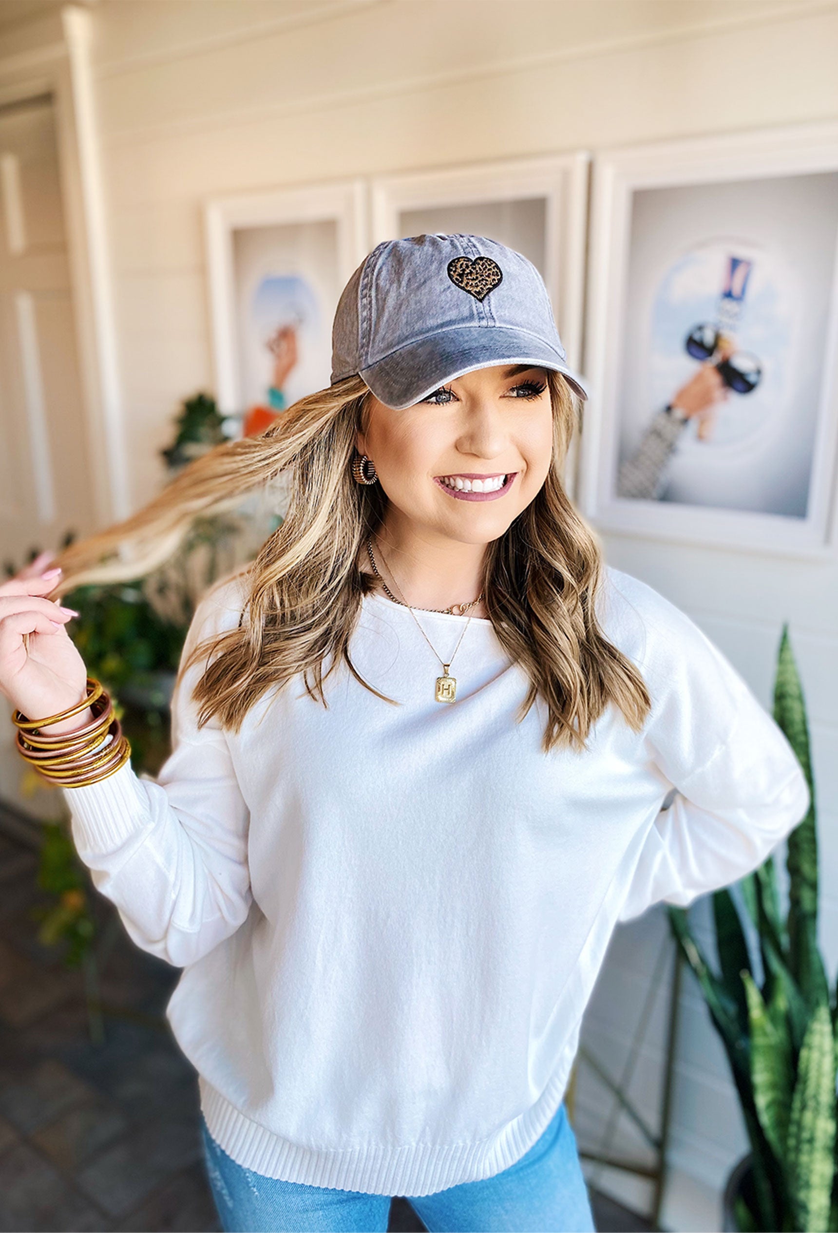 Heart to Heart Grey Baseball Cap