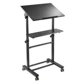 Height Adjustable Mobile Workstation With Tiltable Desktop Mount