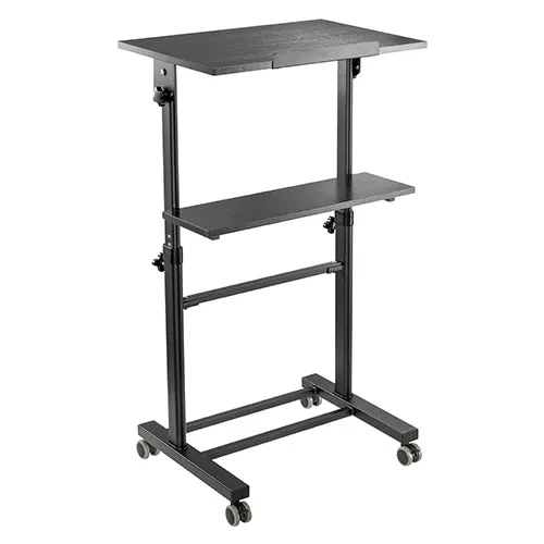 Height Adjustable Mobile Workstation With Tiltable Desktop Mount