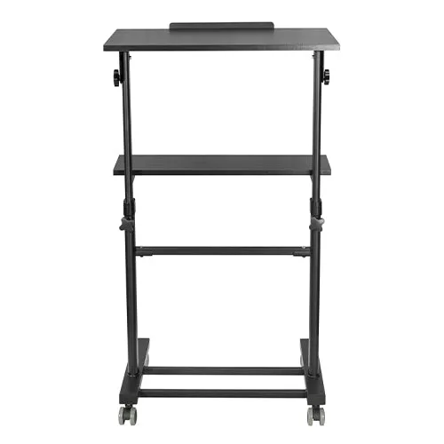 Height Adjustable Mobile Workstation With Tiltable Desktop Mount