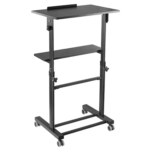 Height Adjustable Mobile Workstation With Tiltable Desktop Mount