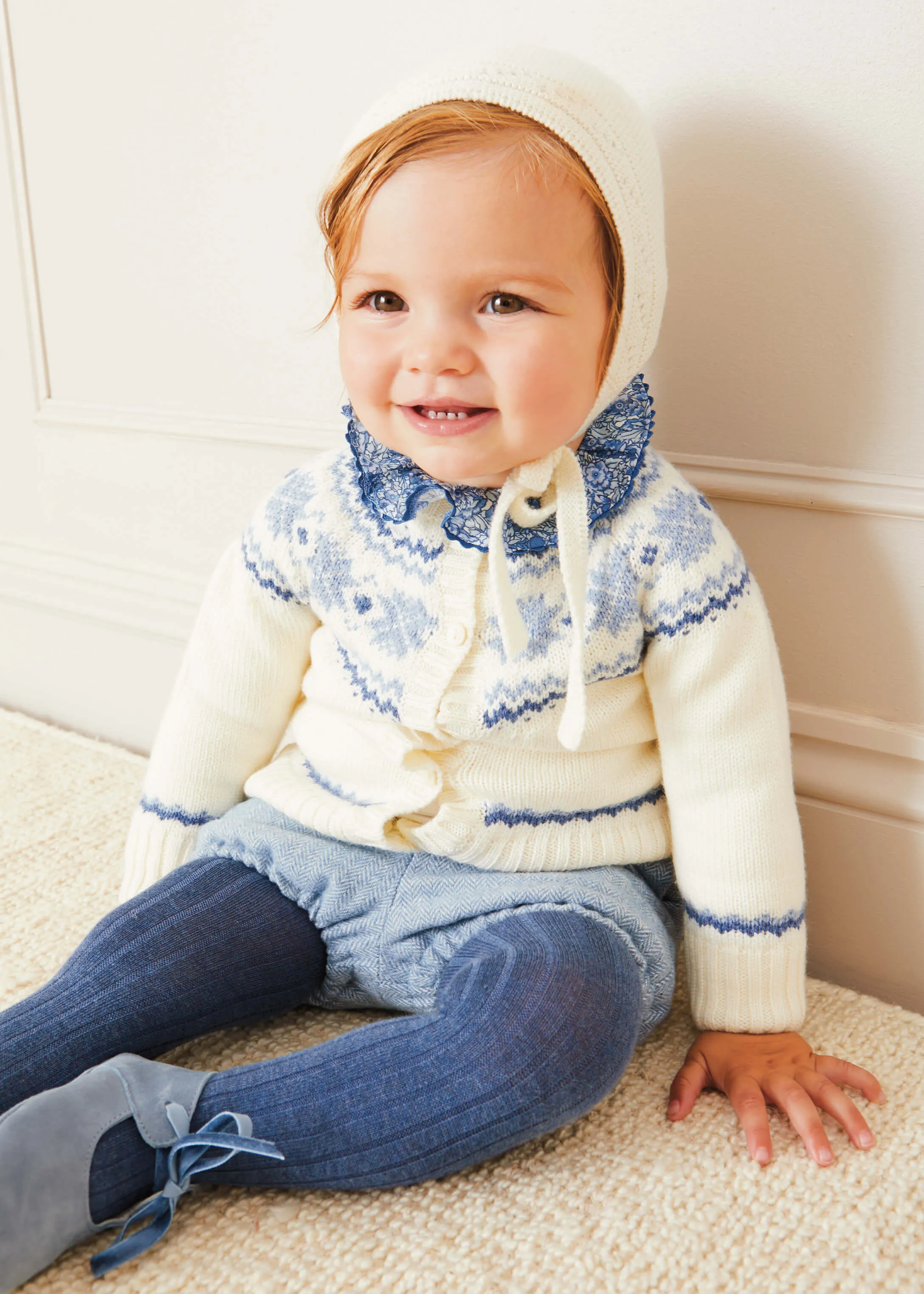 Herringbone Blue Bloomers (3 months to 2 years)