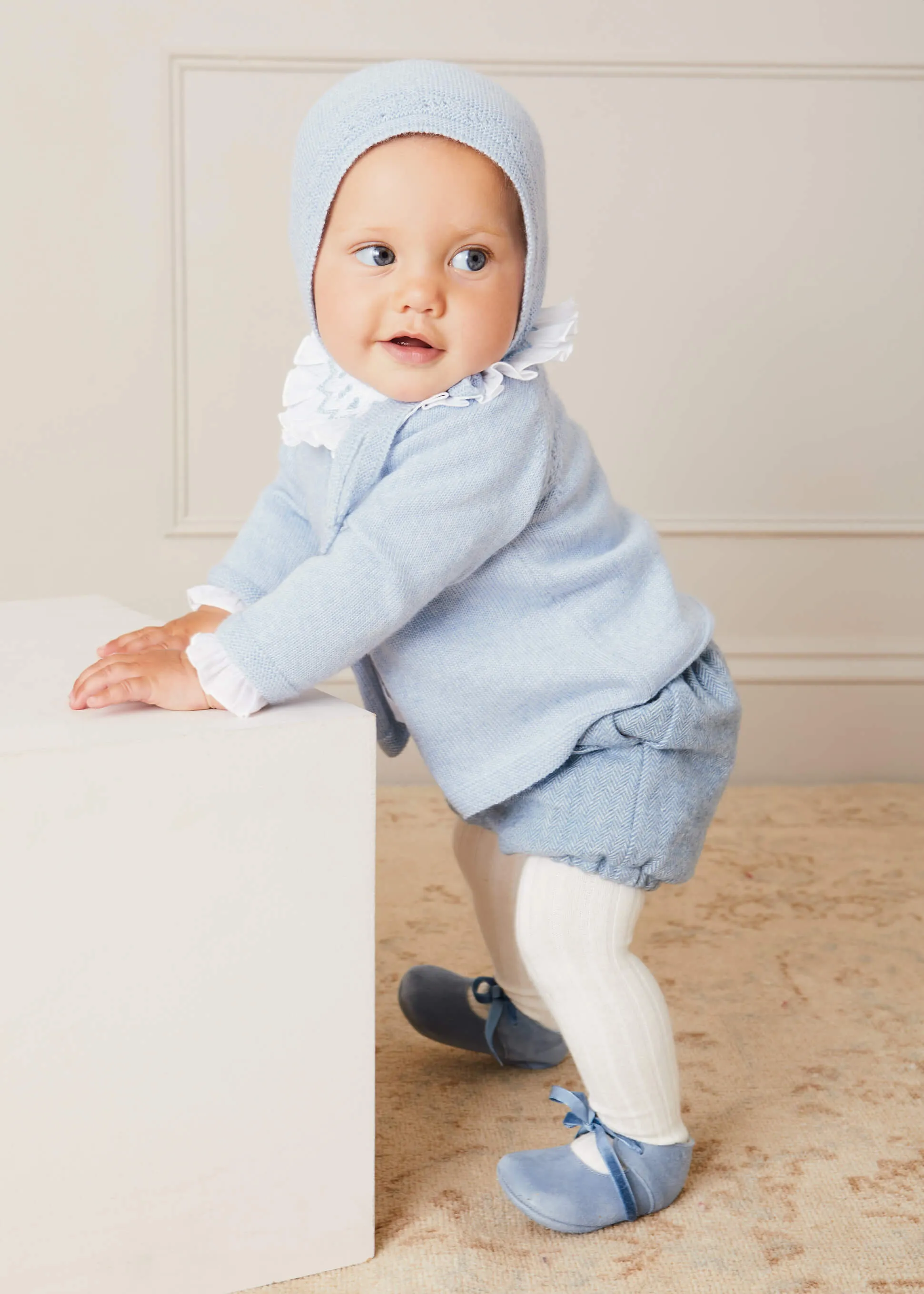 Herringbone Blue Bloomers (3 months to 2 years)