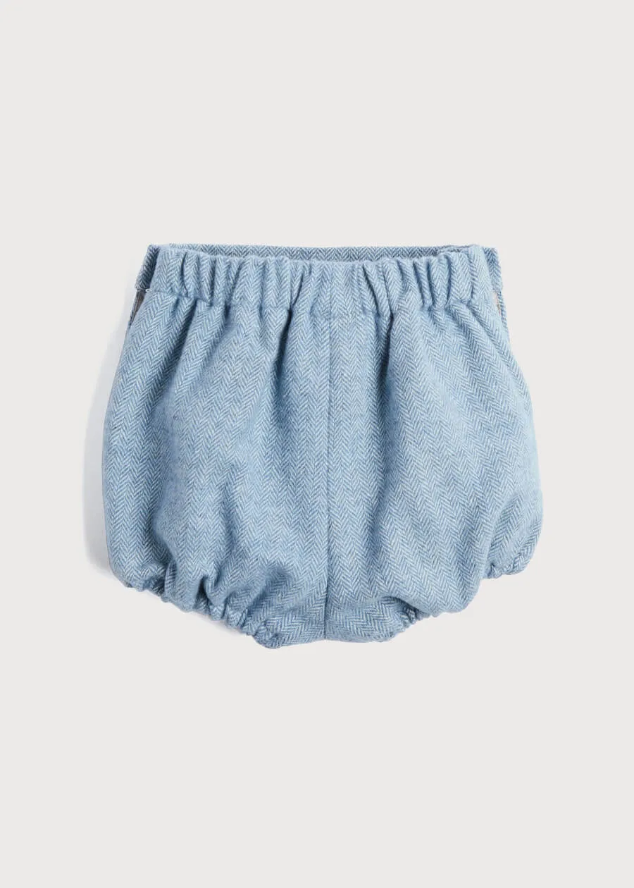 Herringbone Blue Bloomers (3 months to 2 years)