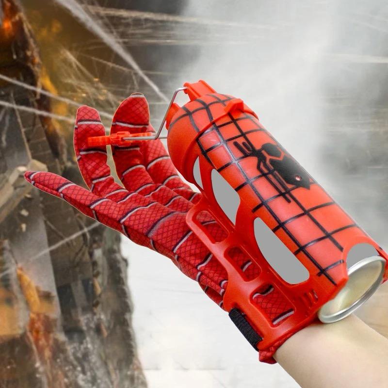 High quality Spiderman glove set toy with silk transmitter shooting gloves toys