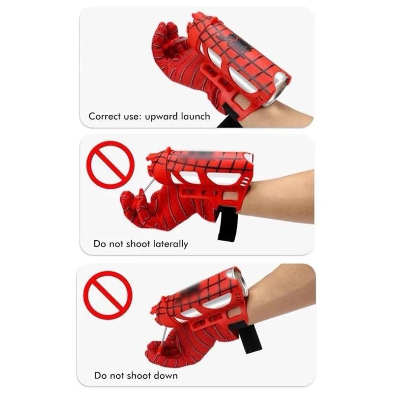 High quality Spiderman glove set toy with silk transmitter shooting gloves toys