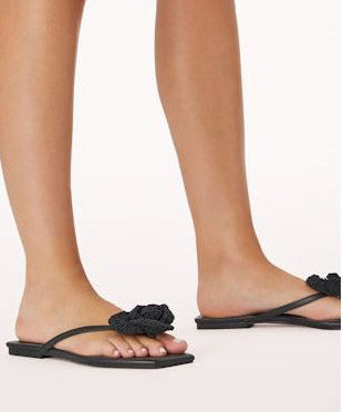 Idella Black Crochet Flower Sandal