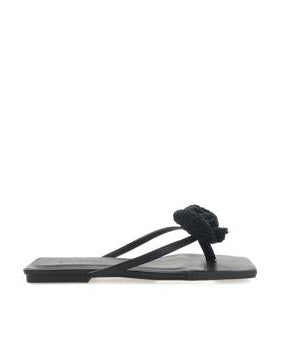 Idella Black Crochet Flower Sandal