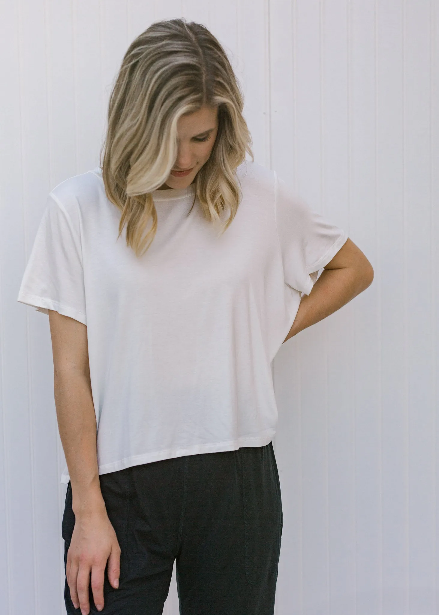 Ivory Cropped Tee.