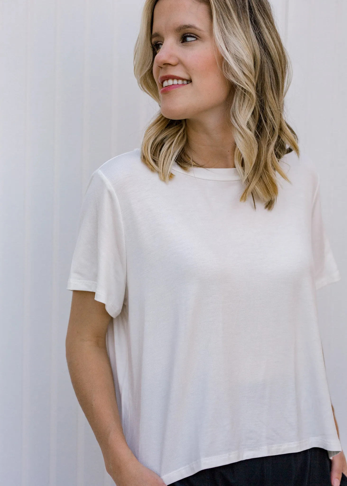 Ivory Cropped Tee.