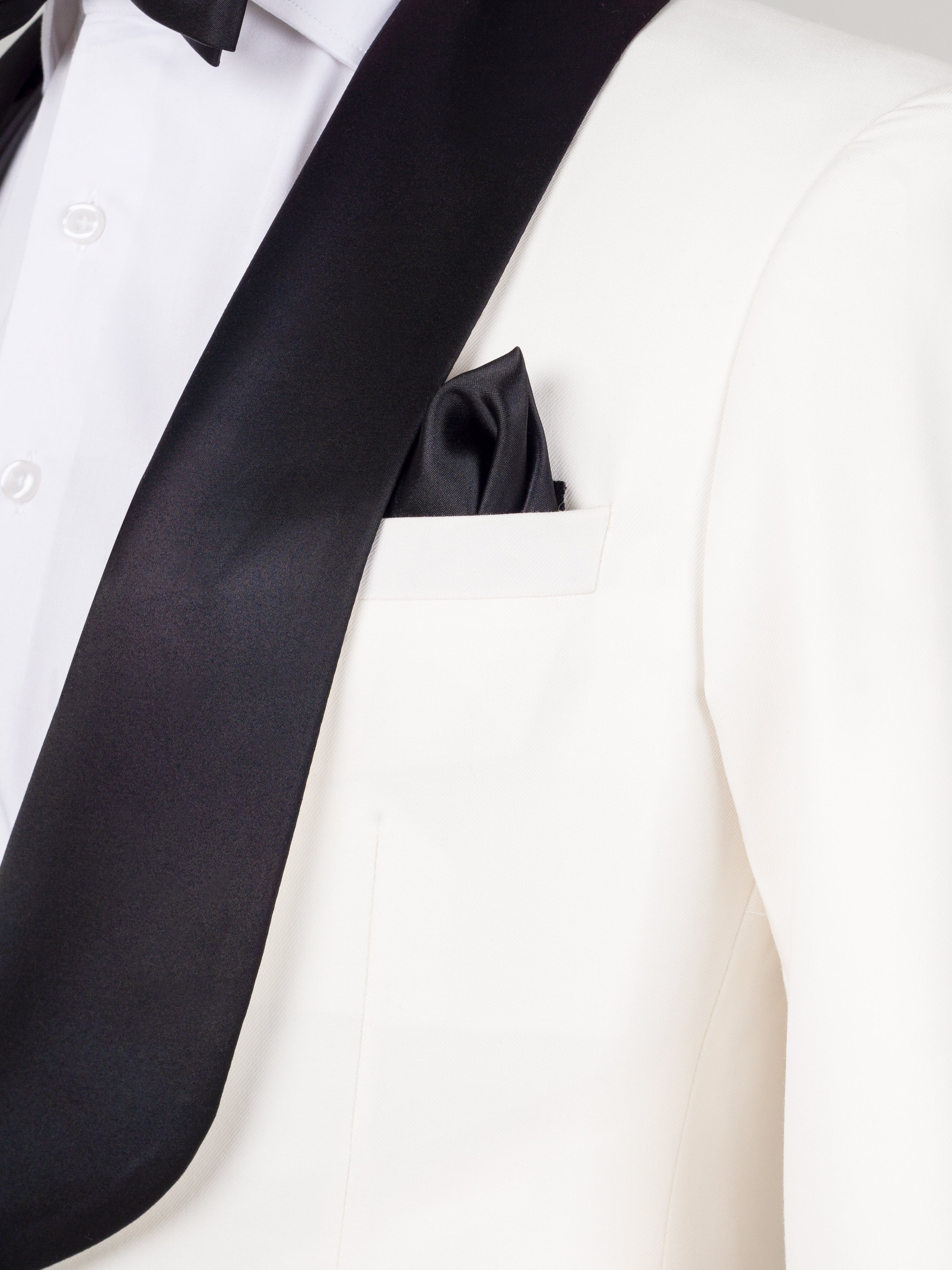 Ivory White Tuxedo Blazer - Single Breasted with Shawl Lapel