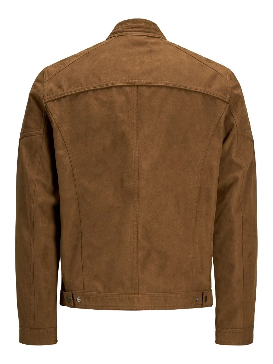 Jack & Jones Rocky Biker Cognac Faux Leather Look Jacket